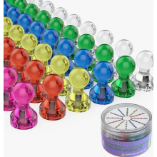 Set di 60 magneti trasparenti resistenti per frigorifero in 6 colori, magneti per lavagna magnetica e lavagna bianca per ufficio, magneti de