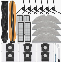 Set di accessori per aspirapolvere robot D20 Pro Plus da 24 pezzi, include 2 spazzole principali, 4 panni per la pulizia, 4 filtri HEPA