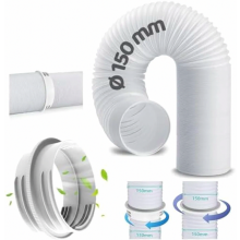 Prolunga per tubo flessibile del condizionatore d'aria da 200 cm con adattatore interno da 130 mm e esterno da 150 mm, tubo di prolunga per