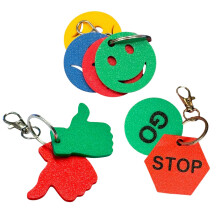 Essentials Communication Pack - 3 x Emotional Regulation Keyrings | 1 x Emotions Regulation Keyring | 1 x Thumbs Up Thumbs Down Keyring