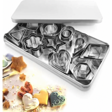 30 Piece Stainless Steel Mini Cookie Cutter Set for Christmas Baking, Durable Shapes for Cookies and Biscuits