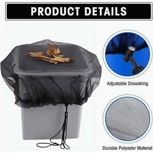 2 Pack Rain Barrel Net Cover, 80 cm Diameter, Drawstring Adjustable Protective Mesh, Leaf and Mosquito Protection 2