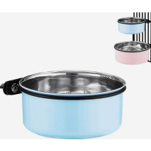 Hanging 2-in-1 Dog Bowl for Crates and Kennels, Stainless Steel Feeder, Medium Size, Blue, 1.7 L, 1 Piece