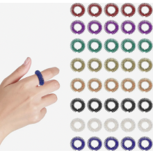 Conjunto de 40 Anéis de Acupressão para os Dedos, Alívio do Estresse e Auxílio na Circulação Sanguínea, Anéis de Massagem para as Mãos para