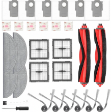 Conjunto de 30 peças de acessórios de reposição para aspirador robô, incluindo 2 escovas principais, 4 filtros, 4 panos de limpeza, 6 escova