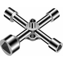 Chave triangular de 4 vias, 5 tamanhos: 7 mm, 10 mm, 12 mm, 13 mm e 18 mm de diâmetro interno. Chave universal para painéis elétricos, insta