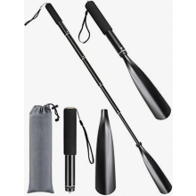 Calçadeira telescópica longa, extensível de 41 a 97 cm, de plástico com cabo de metal, para homens, mulheres, crianças e idosos.