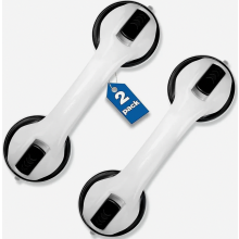 Conjunto de 2 barras de apoio com ventosa, capacidade máxima de 110 kg, 30 cm, para chuveiro, sem necessidade de furar, barra de apoio para