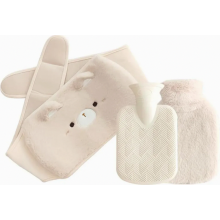 Bolsa de água quente portátil de borracha com cinto e capa macia para a cintura, para alívio de dores menstruais, nas costas, na parte infer