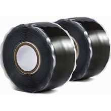Fita de silicone autofusível à prova d'água para reparos em mangueiras, cabos e tubos, 2 rolos de 3 m cada, preta.