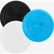 Conjunto de 3 tampões de silicone para ralo, universais para pias e banheiras de cozinha, banheiro e lavatórios, nas cores preto, branco e a