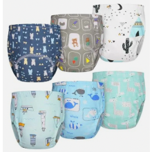 Conjunto de 6 calças de treino para desfralde para bebês e crianças pequenas, roupa íntima de algodão reutilizável para meninas e meninos, l