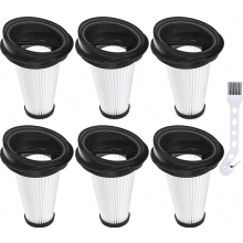 Kit com 6 filtros de reposição para aspirador de pó portátil sem fio, peças de filtro HEPA para aspiradores 2 em 1 verticais e portáteis, W