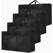 Saco de armazenamento extra grande de 180 litros em tecido Oxford, resistente e ideal para mudanças, com zíper e alças. Também é uma bolsa i