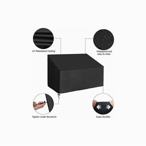 Capa para banco de jardim externo, impermeável, resistente ao vento e aos raios UV, em tecido Oxford 210D, 134 x 66 x 63 polegadas / 89 cm 2