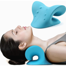 Almofada de relaxamento para pescoço e ombros, dispositivo de tração cervical para alívio da dor na mandíbula e alinhamento da coluna, quiro