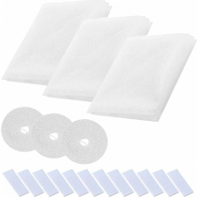 Conjunto de 3 telas mosquiteiras para janelas, 150 x 200 cm, brancas, malha resistente para uso doméstico.