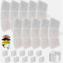 Kit com 10 filtros de reposição para bebedouro de gato com pré-filtros de espuma, compatíveis com bebedouros de aço inoxidável de 3,5 litros