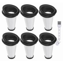 Kit com 6 filtros de reposição para aspirador de pó portátil sem fio, peças com filtro HEPA, compatíveis com modelos de aspirador 2 em 1.