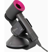 Suporte magnético para secador de cabelo Supersonic com dois compartimentos para guardar bicos, montagem na parede, preto.