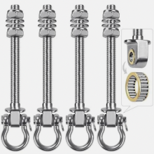 Conjunto de 4 ganchos giratórios com rolamento, suporte para rede de 225 mm para vigas de madeira, montagem de teto reforçada M10 para concr