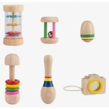 Conjunto de 6 Chocalhos Musicais de Madeira Montessori, Instrumento Musical Sensorial, Presente Ideal para Meninos e Meninas, Presente de An