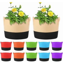Pacote com 12 Sacos de Cultivo de Feltro de 60 Litros com Alças, Vasos de Tecido Coloridos de 15 Galões para Batatas, Tomates, Legumes e Flo