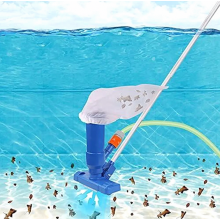 Conjunto de aspirador de piscina com cabo telescópico de alumínio, escova de sucção, conector para mangueira de jardim, saco de malha, bocal