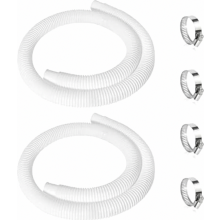 Kit com 2 mangueiras de 32 mm para bombas de piscina, mangueira flexível branca de 150 cm para piscina, resistente a raios UV e cloro.