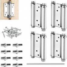 Conjunto de 4 dobradiças de aço inoxidável para portas de batente, 120 mm, com fechamento automático por mola, capacidade de carga de 15 kg,