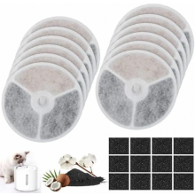 Kit com 12 filtros para bebedouro de gato, unidade de filtro de reposição 3.0 para bebedouro de animais de estimação, inclui filtro e esponj