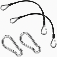 Kit com 2 Cabos Extensores para Equipamentos de Ginástica Doméstica com Mosquetão para Extensão de Pernas e Exercícios de Dorsais e Tríceps