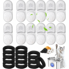 12x filtre do fontány pre mačky kompatibilné s fontánou pre mačky Apauk APFSS-3201 s objemom 3,2 l, vrátane 12 filtrov do fontány pre mačky