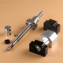 SET C7 Visse à billes SFU1605, 1550mm, Acier, avec écrou, support et raccord pour CNC