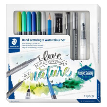 Aquarelset - STAEDTLER - Handlettering - 11 stuks - Multicolor - Voor volwassenen