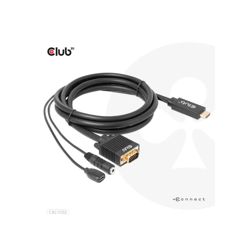 Club 3D Club3D Kabel HDMI+Micro-USB-Buchse > VGA+ St/Bu (2 m), Videokabel, Schwarz - Image 6