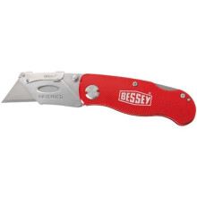 Coltello pieghevole - BESSEY - DBKAH-EU - Manico in alluminio leggero - Lunghezza 160 mm - Clip per cintura