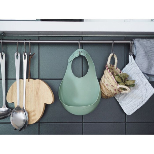 BEABA Set di 2 bavaglini in silicone Verde Salvia 1