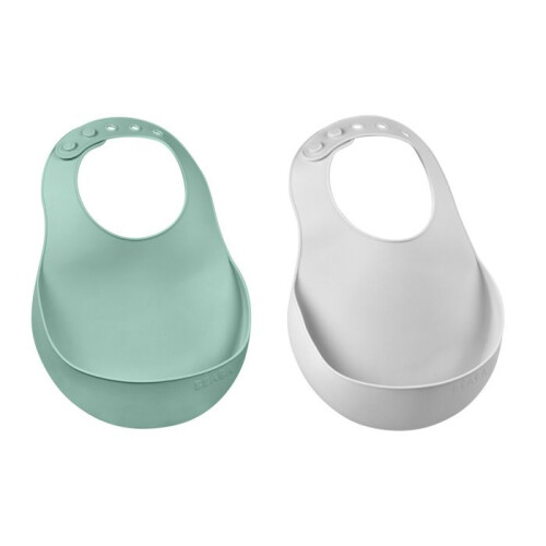 BEABA Set di 2 bavaglini in silicone Verde Salvia 2