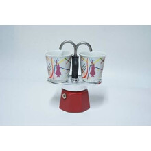 Cafetière Espresso - BIALETTI - MINI EXPRESS KIT KANDINSKY - Rouge - Réservoir amovible - Filtre remplaçable