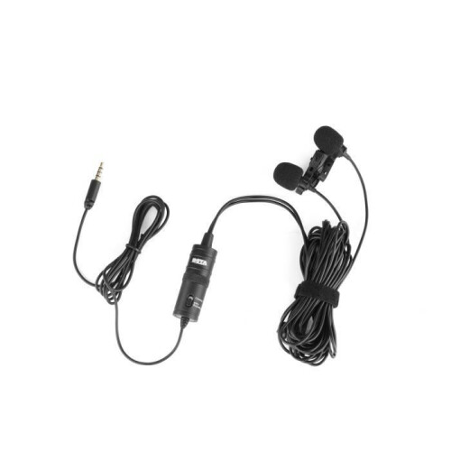 BOYA M1DM Dubbele microfoon lavalier - TRRS-uitgang - 4 m kabel 2