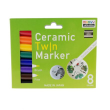 Marvy Uchida keraamisten tussien setti - Twin Marker 8 perusväriä