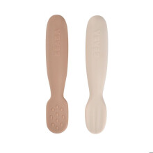 Conjunto de 2 colheres de silicone pré-cozidas 4 meses+ Praliné