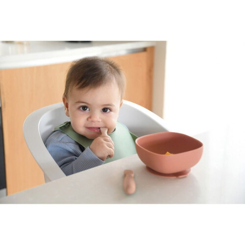 BEABA Conjunto de 2 colheres de silicone pré-cozidas 4 meses+ Praliné 1