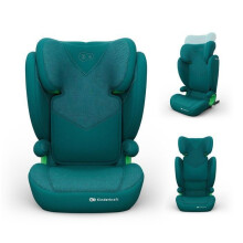 Silla de auto Kinderkraft JUNIOR FIX 2 PLUS 100-150 cm ISOFIX silla evolutiva con protecciones laterales y reposacabezas ajustable verde