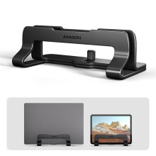 Ondersteuning voor PC / tablet - AXAGON - STND-VB - Breedte verstelbaar - Zwart - Compatibel met PC en tablets