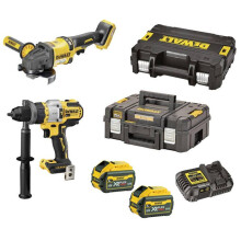 Akku-Schlagbohrschrauber Dewalt DCK2016T2T-QW - 3 Geschwindigkeiten - Akku-Winkelschleifer + Batterie