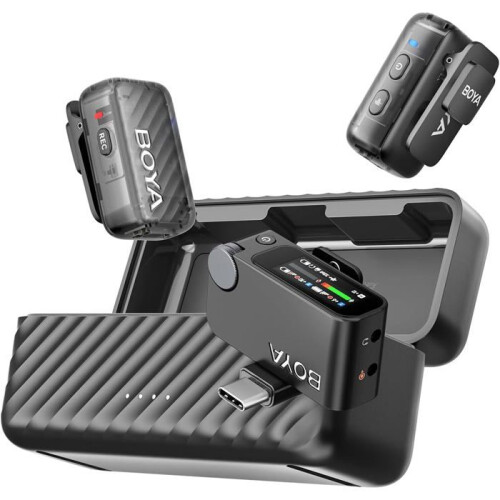 BOYA BOYAMIC 2 Mini Microfoon Mobiel voor iPhone/Android/PC, USB-C Lavalier Microfoon met AI ruisonderdrukking