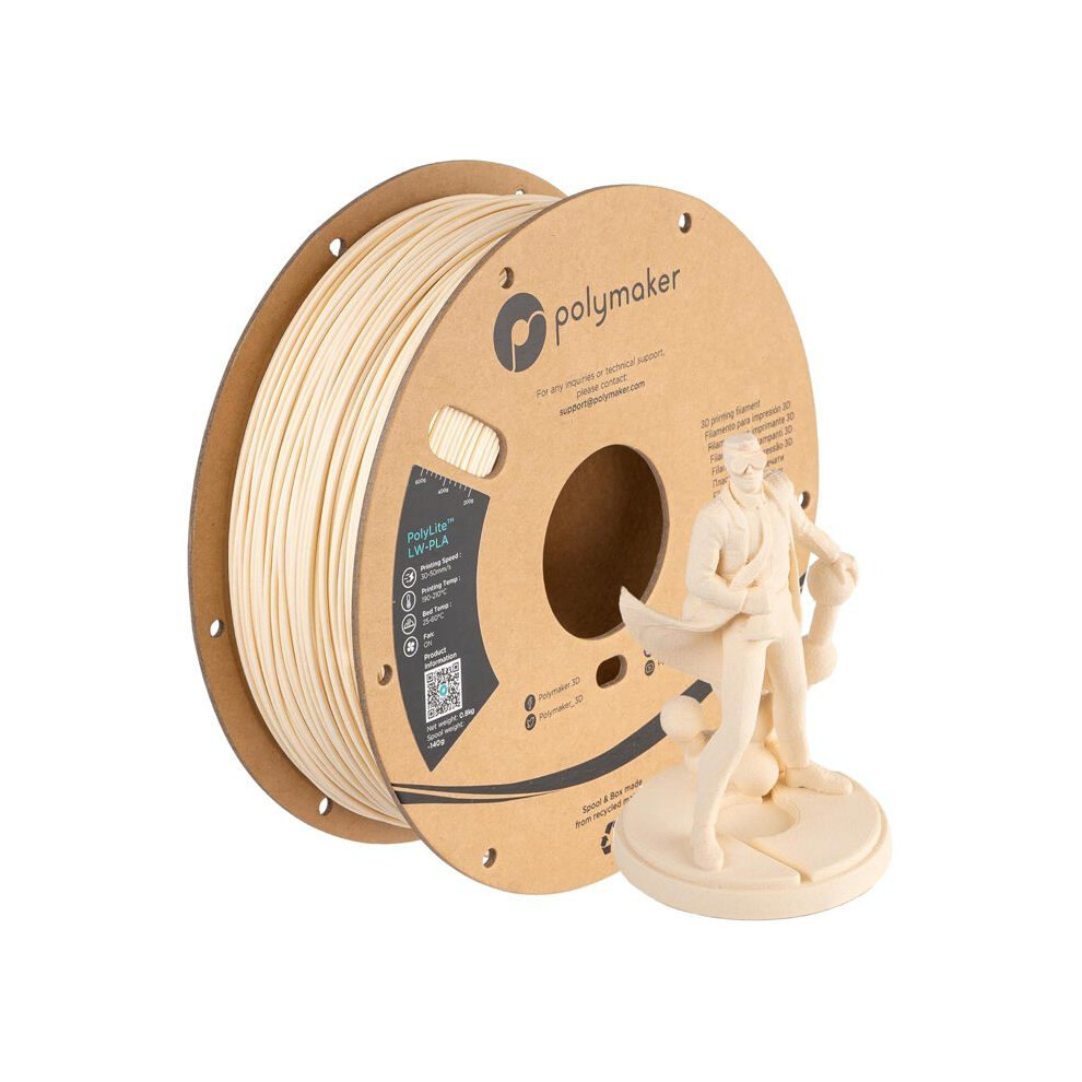 Polymaker Weiss Polylite Lw-Pla Filament 1,75 Mm 800 G Weiß - Leicht - Bild 7