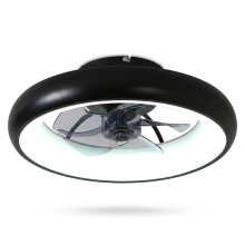 Ventilateur de Plafond Moderne avec Lampe LED 36W Télécommande Noir 48 cm — luminaire salon design